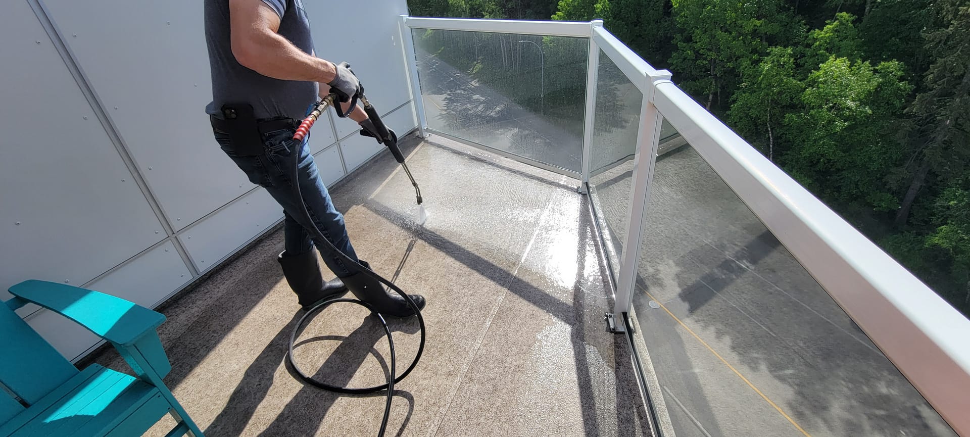 Pressure Washing Balcony